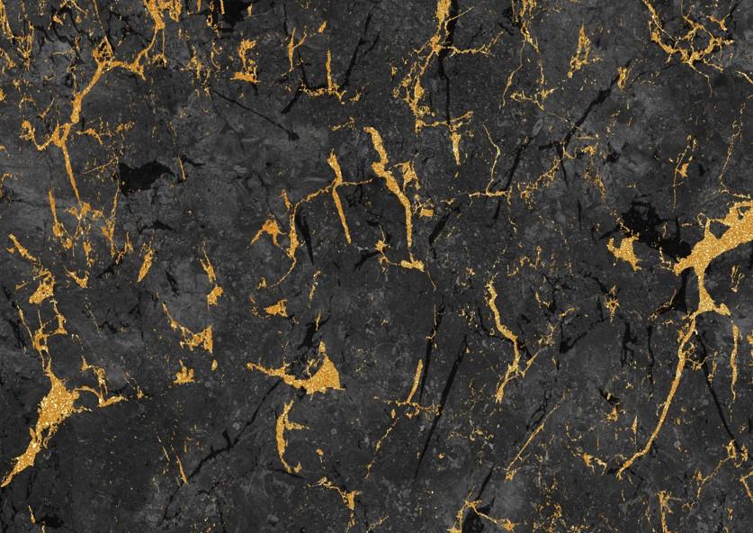 سنگ مرمر سیاه با رگه های طلایی